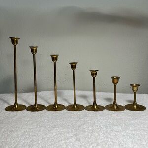 Vintage Brass Candlestick Candle Holder Set of 7